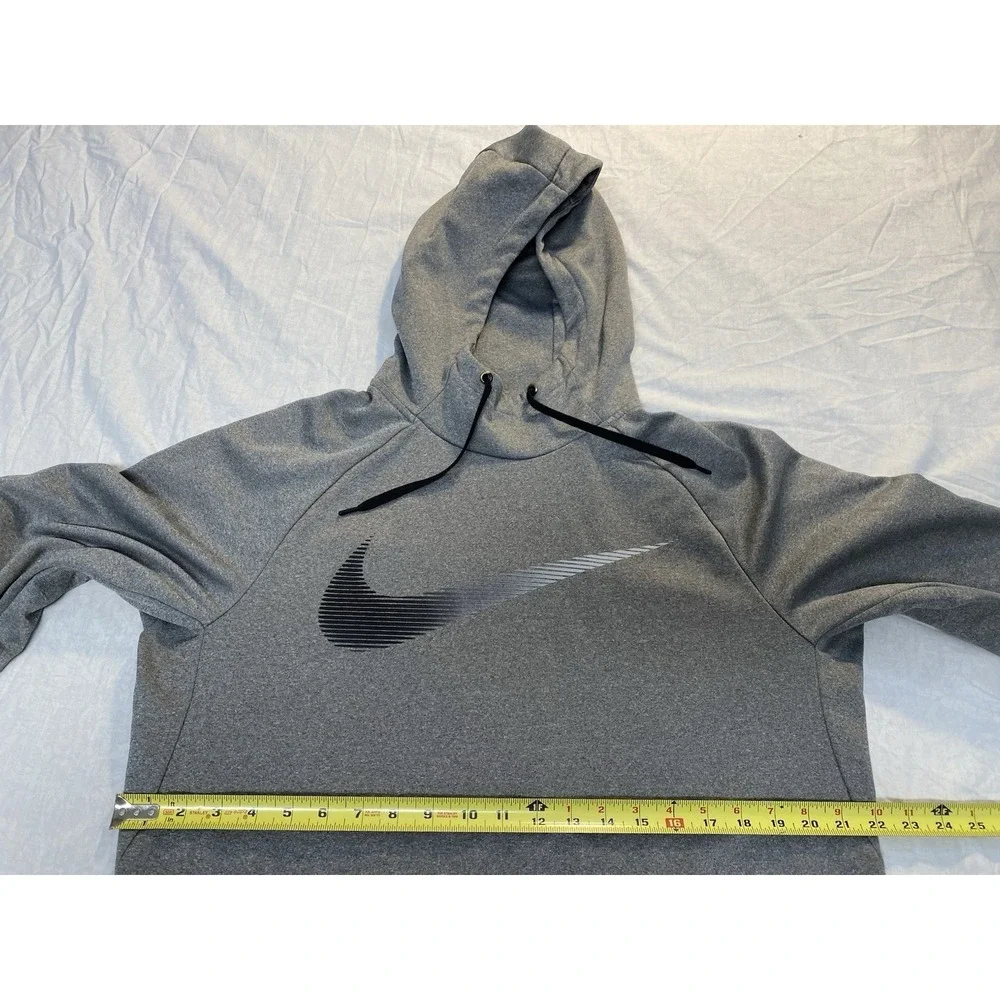 Nike Therma Fit Hoodie Mens Large Gray Pullover Swoosh‎ Sweatshirt